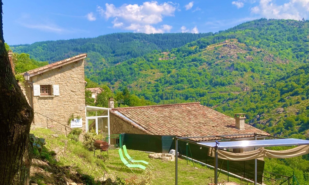 Asperjoc House | 4-person gîte in Ardèche, outdoors, forest edge and mini farm