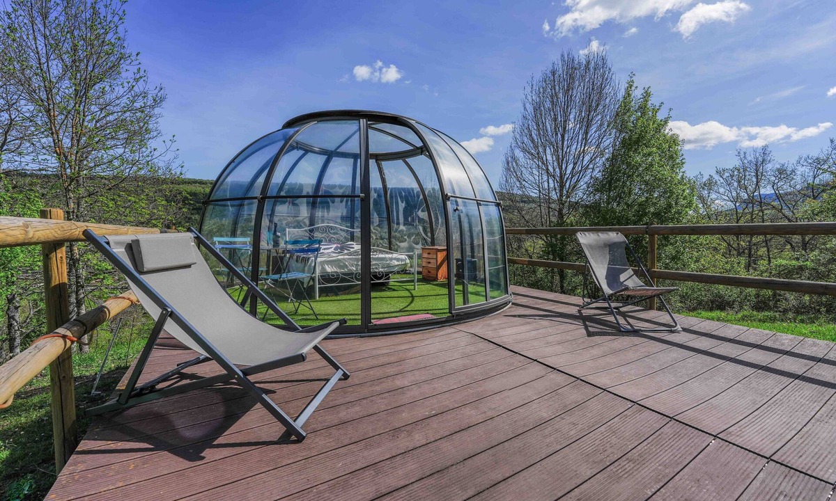 Montoulieu Cabin | Cabin 'Nuit Insolite En Dôme Vitré' with Mountain View, Private Terrace and Shared Garden