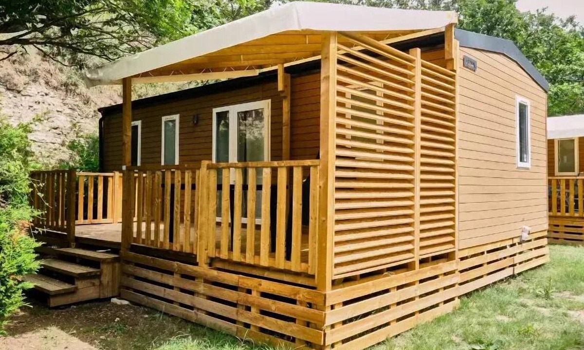 Lussas House | Camping maeva Escapades Ludo Parc * - Premium Mobile Home 4 Rooms 6 People Air Conditioned + TV