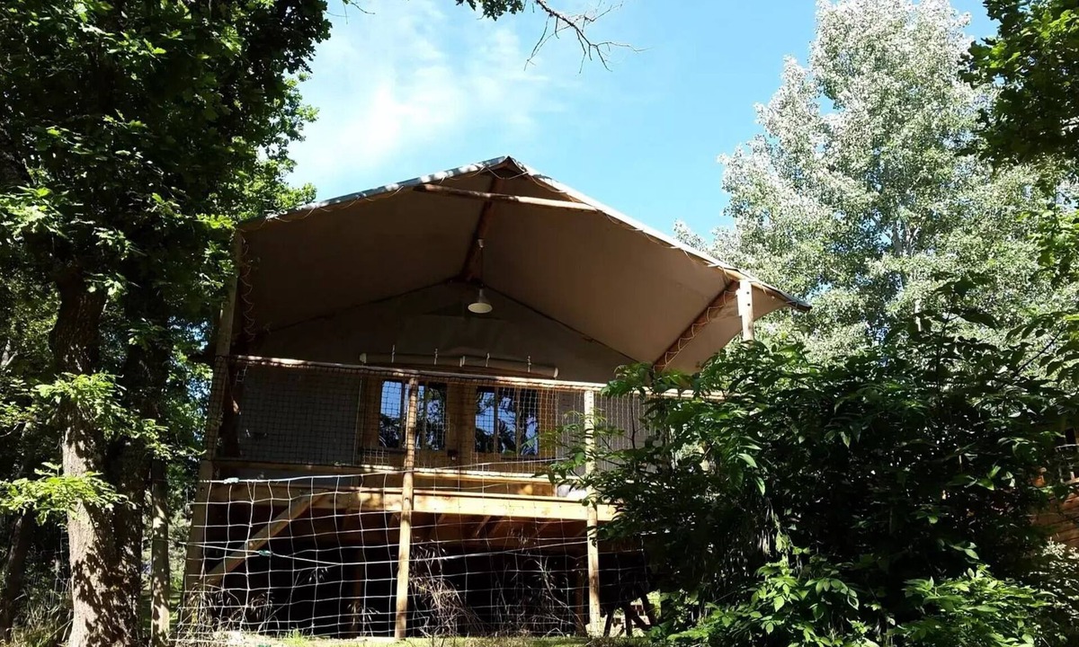 Saint-Paulien House | Flower Camping La Rochelambert * - Lodge Wood 4 Seasons Comfort 37m2 (2 bedrooms) including covered terrace 12m2 + River side 4 people