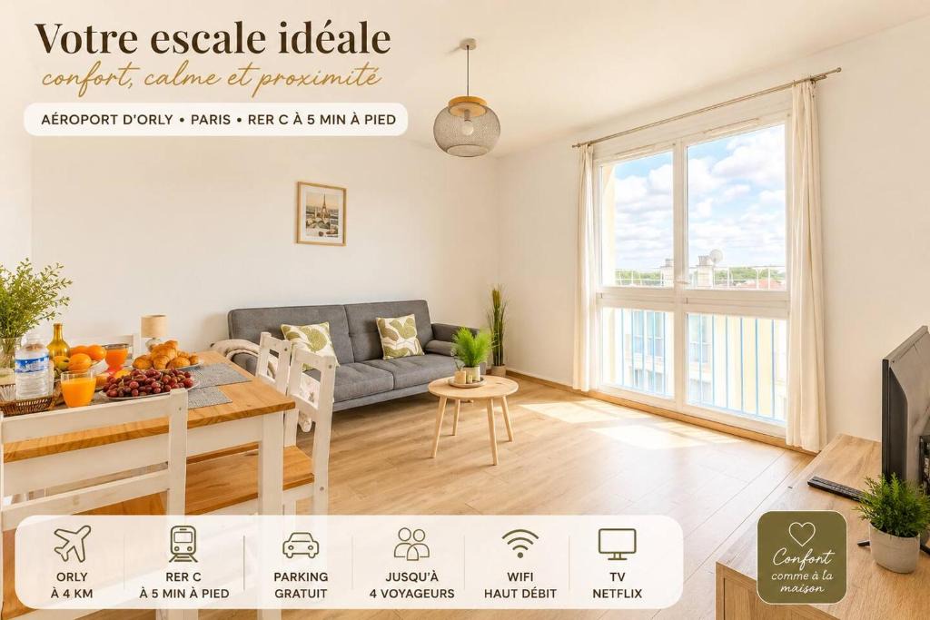 Orly Apartment | L'Escale d'Orly T2 4 people, Airport and Paris 20 min
