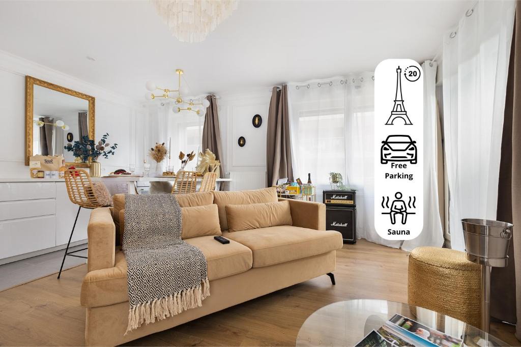 Bagneux Apartment | Suite de Luxe à 10 min de Paris - Sauna, Cinéma