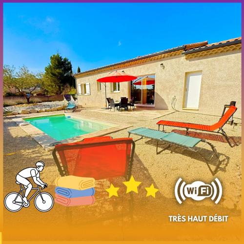 Mormoiron Villa | Villa Maria - Piscine - Parking- WIFI- Proche Ventoux - Ideal Cyclistes
