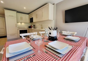 3 bedroom chalet with shared swimming pool access, downstairs recently renovated