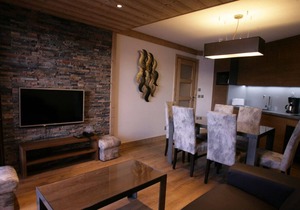 Wifi, 50m from resort center, fitness, swimming pool, sauna, hammam, balcony, tv, ski locker, 80m²
