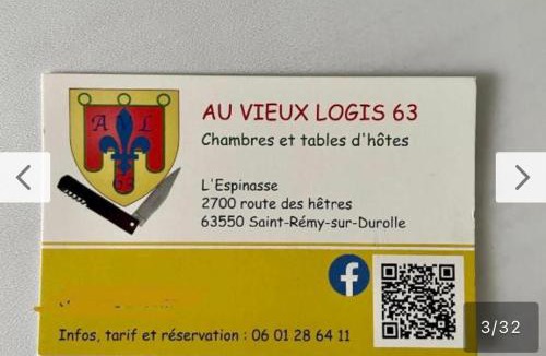 Saint-Remy-Sur-Durolle Bed & Breakfast | Au Vieux Logis 63