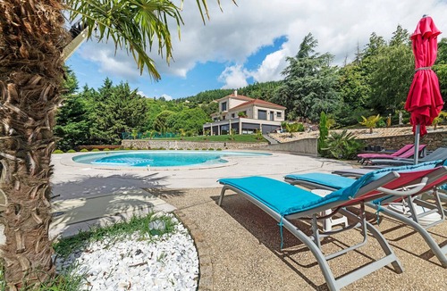 Hermitage-Tournonais-Herbasse-Pays de Saint-Felicien Ski Chalet | Chalet "Au Domaine De Cabu" with Mountain View, Shared Pool and Wi-Fi