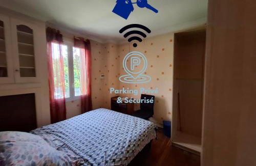 Vigneux-sur-Seine House | Chambre Villa Virginie Confort, Cuisine équipée, WiFi Parking jardin, Idéal couple, famille ou télétravail, Accès rapide Paris, Aéroport d'Orly