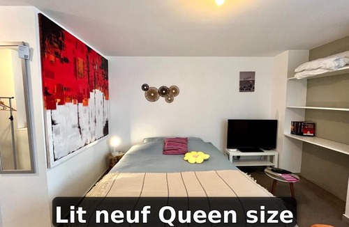 Rives Apartment | Le ptit chez soi by LPNL Studio confort RDC, Lit Queen, Arrivée autonome