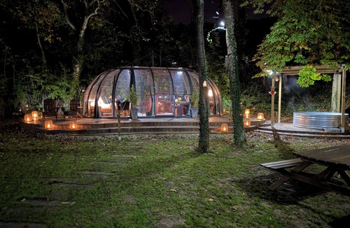 Contigny Cabin | Le Repère du Bûcheron: cosy bubble with Nordic bath for an authentic stay