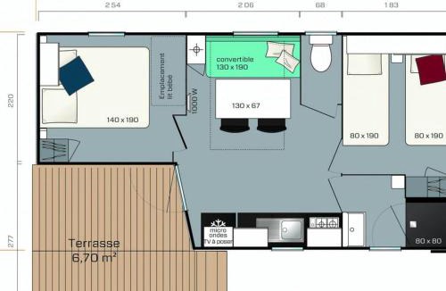 Nonette Other | Mobil-home avec animaux admis - 6 pers. - API-1-52-2679