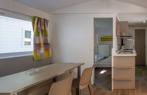 Lavilledieu RV Rental | Mobile Home 'Confort C - 1-5 People' with Shared Pool, Private Terrace and Shared Garden