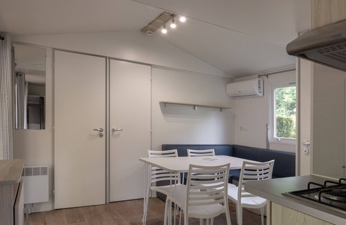 Lavilledieu RV Rental | Mobile Home 'Confort B - 1-6 Pers' with Shared Pool, Private Terrace and Shared Garden