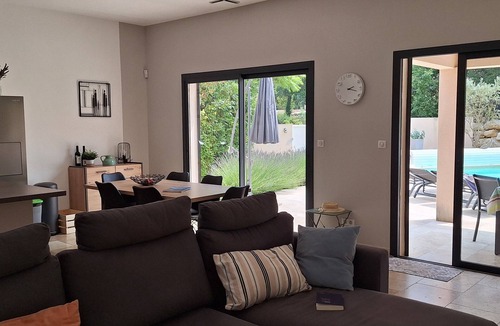 Barjac Villa | Recent villa with air conditioning and private pool on the heights of Barjac