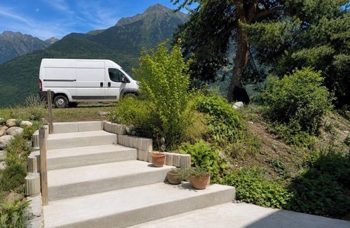 Saint-Paul-sur-Isere Apartment | The Painter's Retreat, a mountain cabin with a breathtaking view.