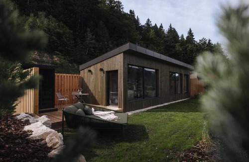 Leschaux Cabin | Unik Lodges Annecy - Le Zénith - Vue sommets avec sauna privé