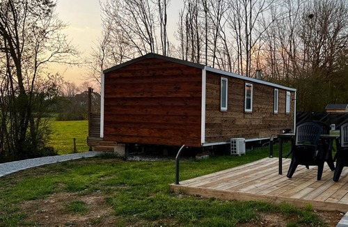 Loray House | Wooden cottage with terrace overlooking the countryside and swimming pool, optional Kota grill