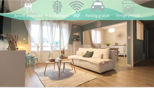 Appartement T3, 3 étoiles cosy avec garage privatif
