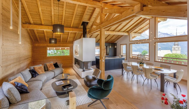 Chalet de Luxe Combloux Malouhe - Vue Panoramique Eglise, Mont Blanc