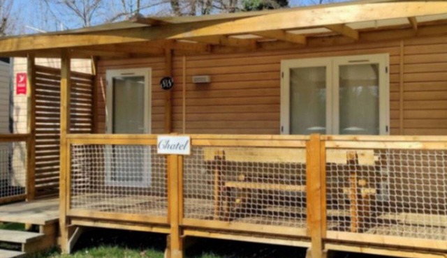 Comfortable mobile home with terrace in Challes-les-Eaux in Challes-les-Eaux