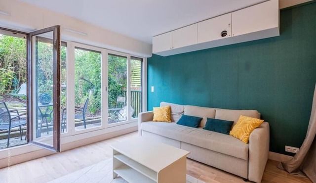 Designer apartment with private garden
