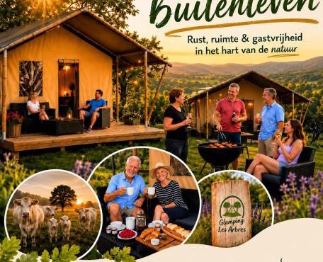 Glamping Les Arbres, Luxe Safaritent met zwembad