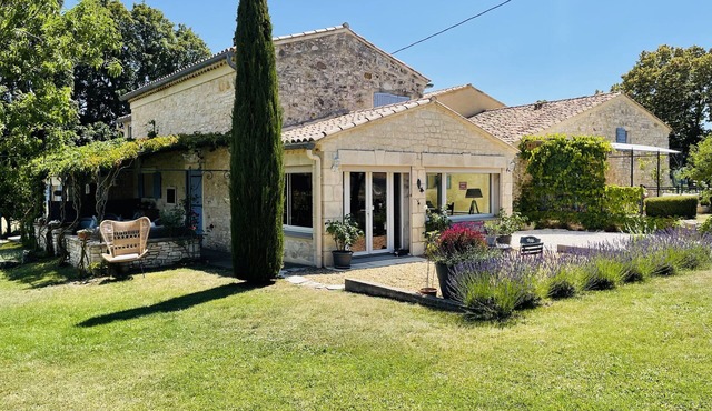 House in the middle of lavender fields