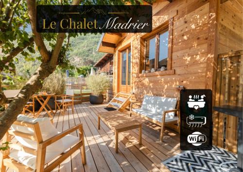 Le Chalet Madrier - Terrasse et Jacuzzi privé
