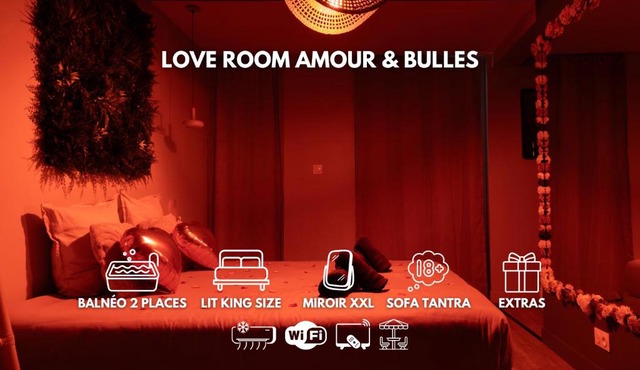 Love Room Valence - Amour et Bulles - Balnéo - Miroir XXL Terrasse