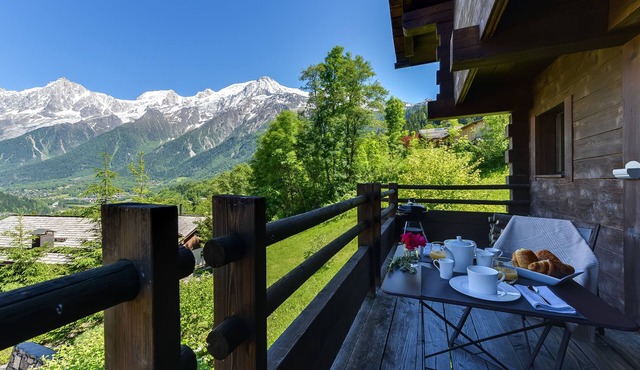 Luxury chalet with free access to swimming pool and 5-star spa. Extraordinary view