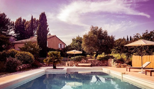 Provencal farmhouse surrounded by vineyards, superb view, nature, calm, large swimming pool