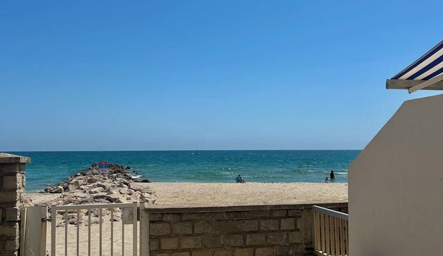 Rch 50m2 beach access secure gate, 2bed + extra bed, GD terrace wifi&clim