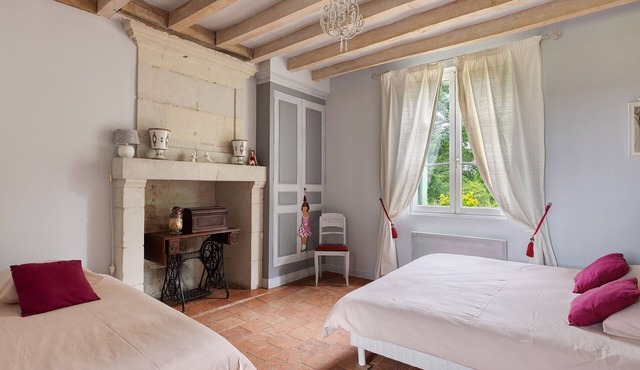 Retro Guest Room Champ Du Bois, Original Terracotta Tiles