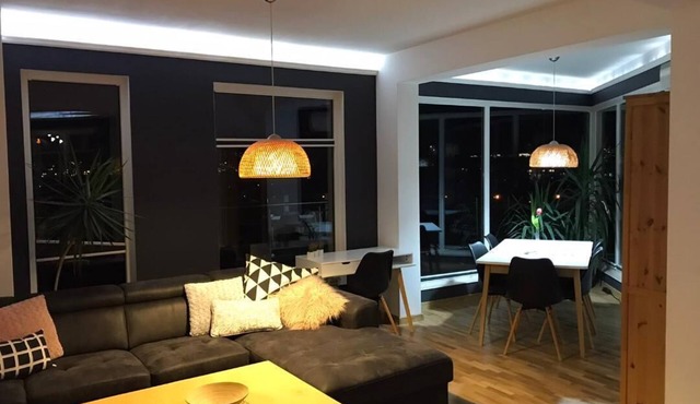 Rooftop flat facing The Sports Academy + 80m2 Balcony + Garage in Sofia
