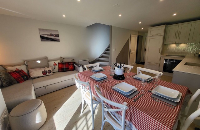 3 bedroom chalet with shared swimming pool access, downstairs recently renovated