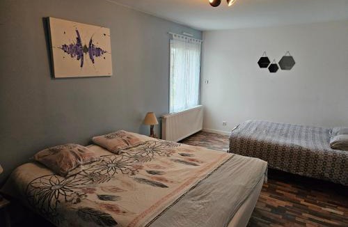La Celle-sous-Gouzon Apartment | Chambre avec 2 lits double, douche et WC privés - Accès autonome - Parking